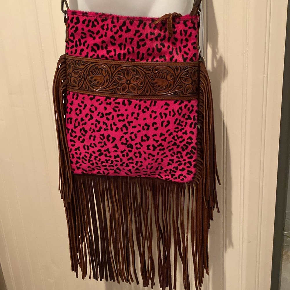 American Darling Pink Leopard Side Bag